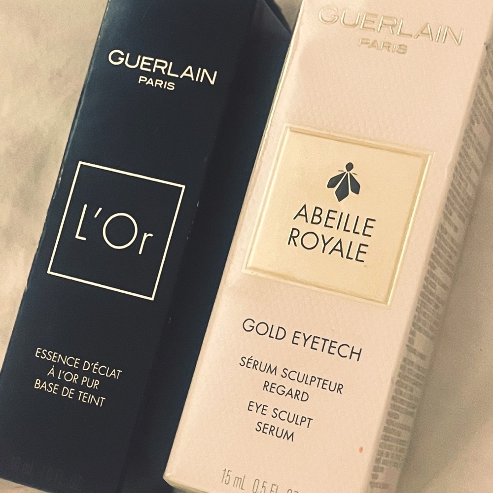 GUERLAIN L’or Pure Gold Makeup Base & Abeille Royale Goldtech Eye Serum Duo